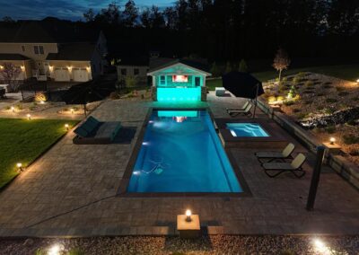 Hardscape and Swimming pool on night view